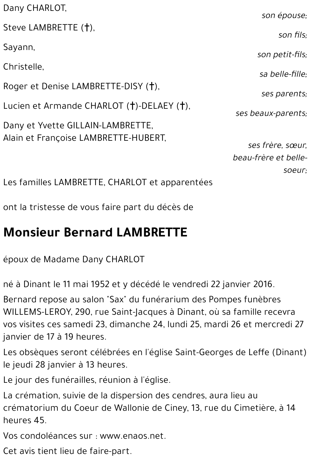 Bernard LAMBRETTE