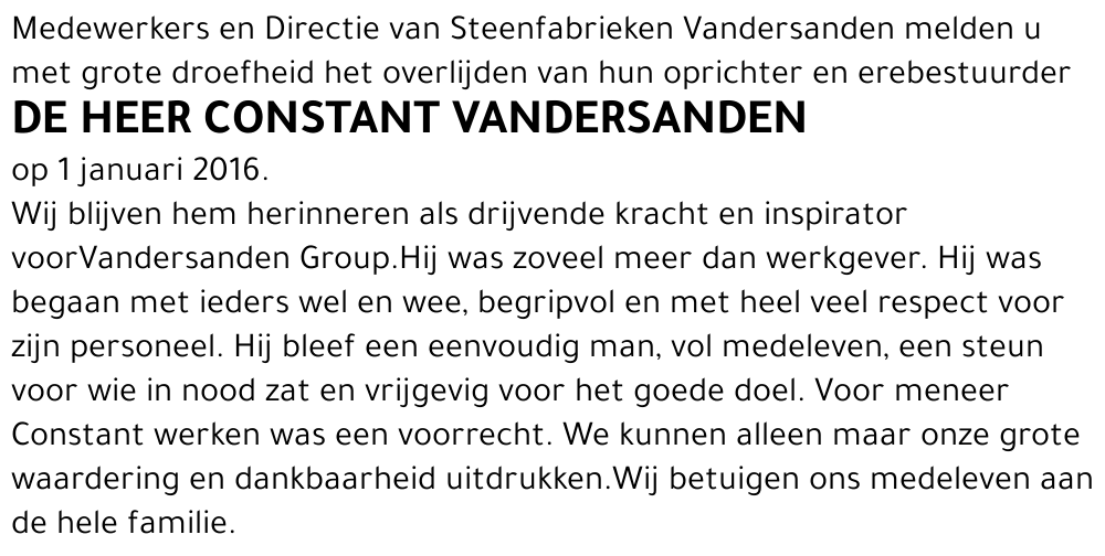 CONSTANT VANDERSANDEN