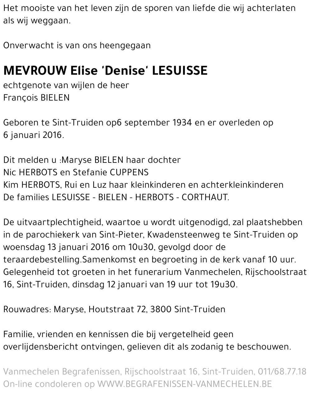 Elise 'Denise' Lesuisse