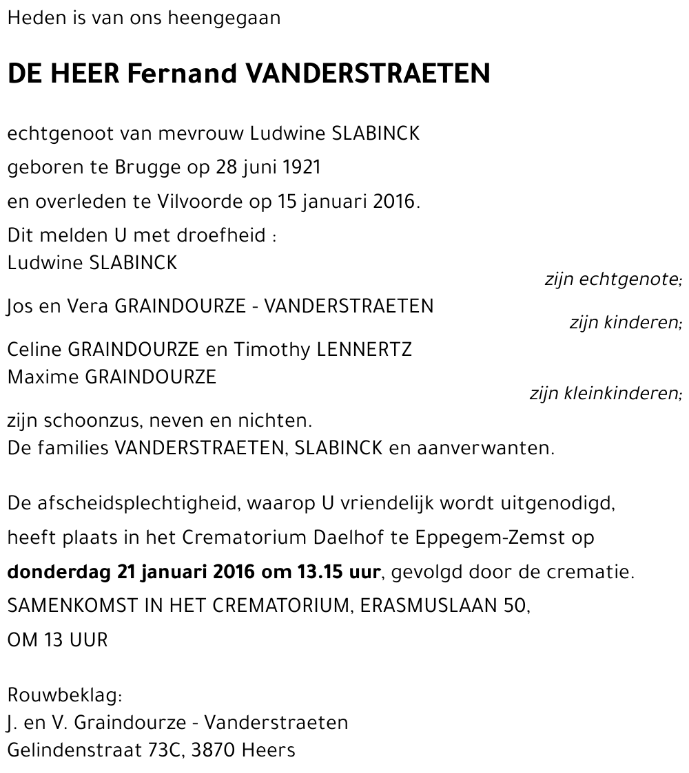 Fernand VANDERSTRAETEN