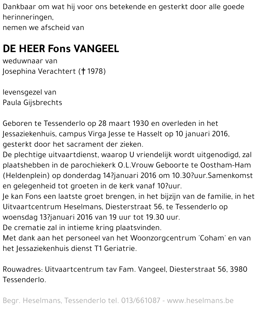 Fons Vangeel