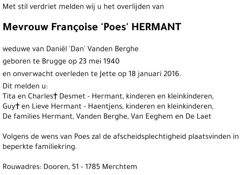 Françoise 'Poes' HERMANT