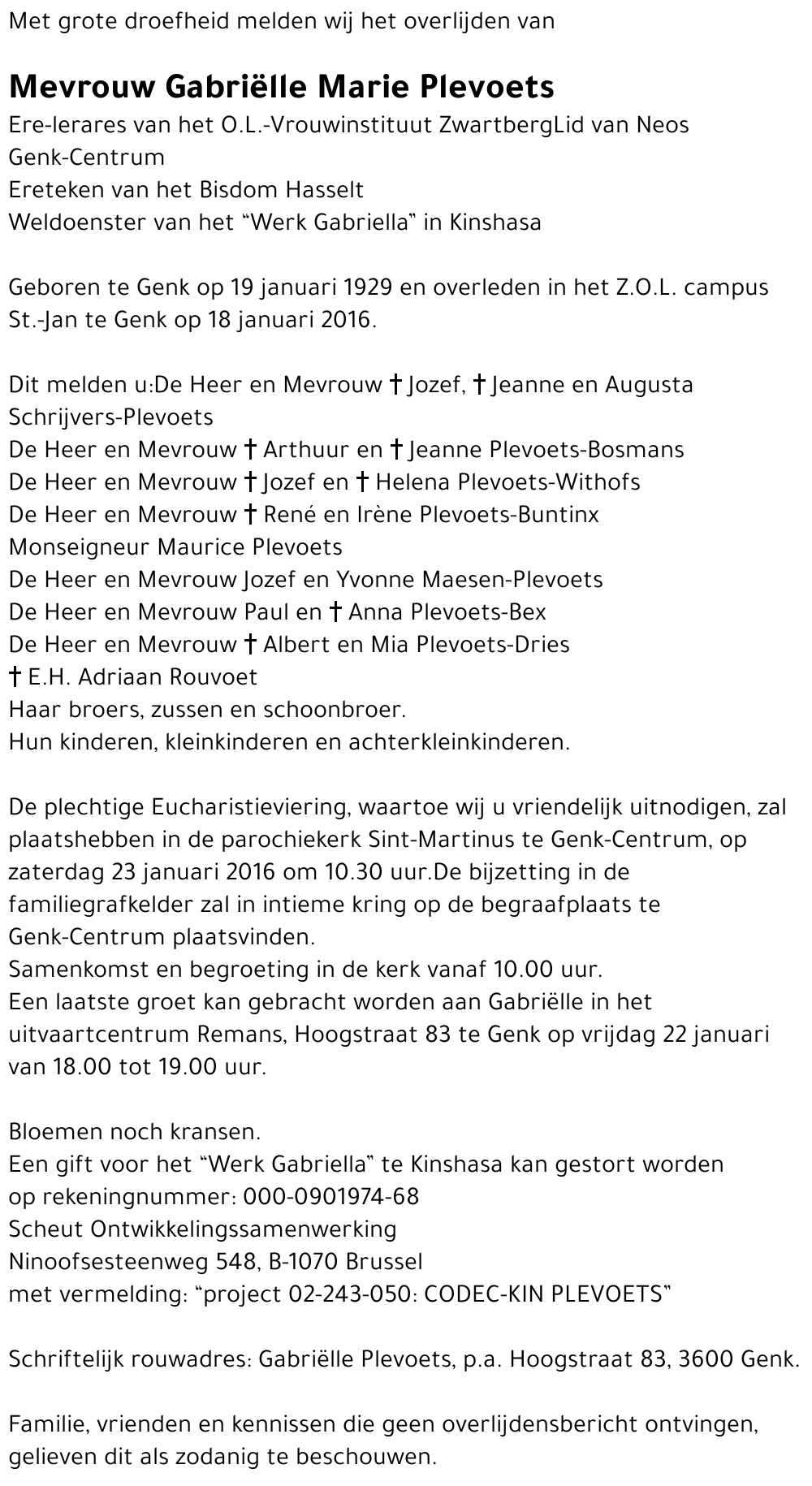 Gabriëlle Marie Plevoets