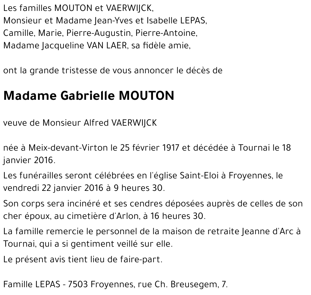 Gabrielle MOUTON