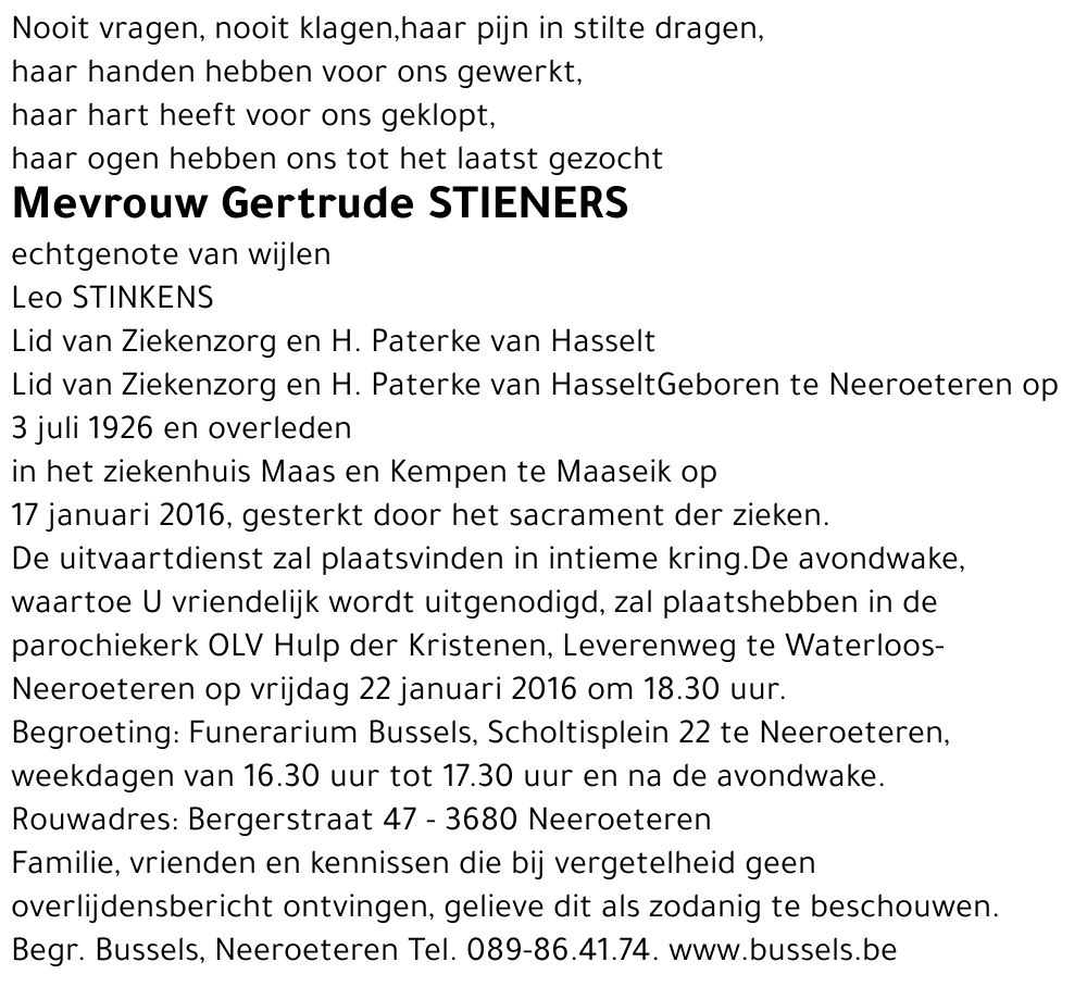 Gertrude Stieners