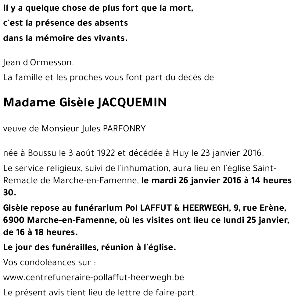 Gisèle JACQUEMIN