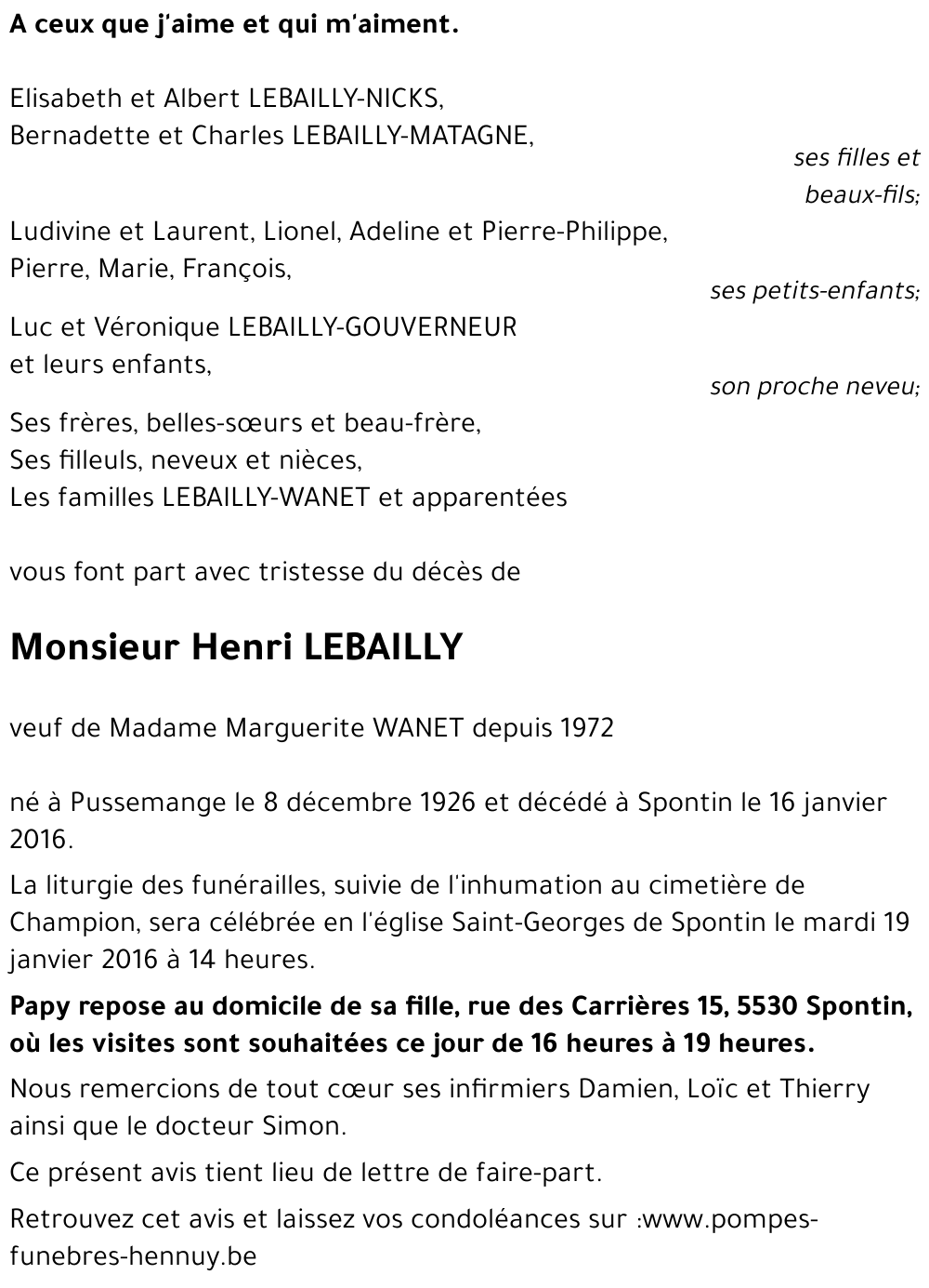 Henri LEBAILLY