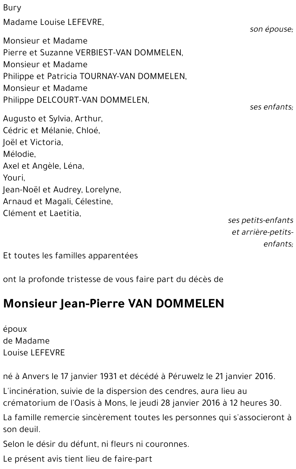 Jean-Pierre VAN DOMMELEN