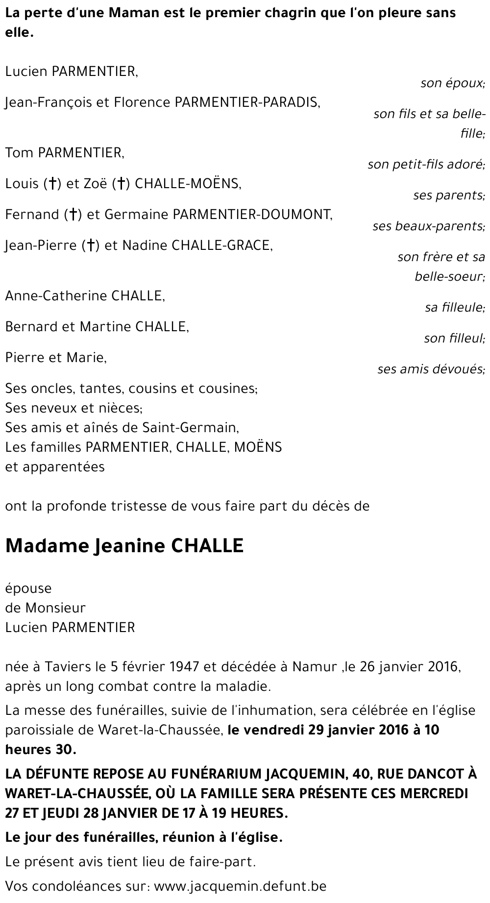 Jeanine CHALLE