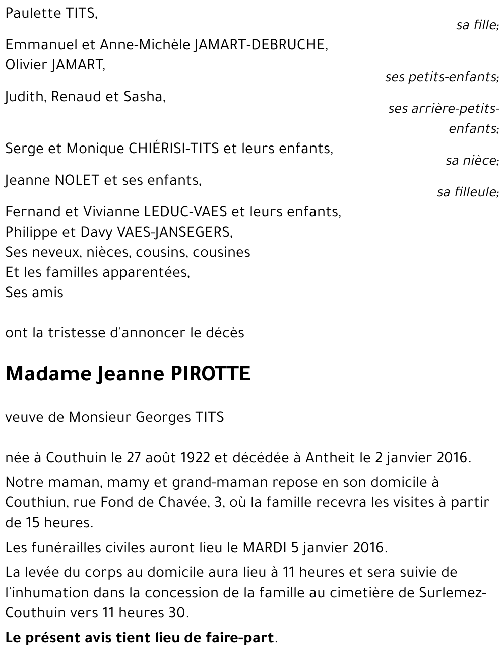 Jeanne PIROTTE
