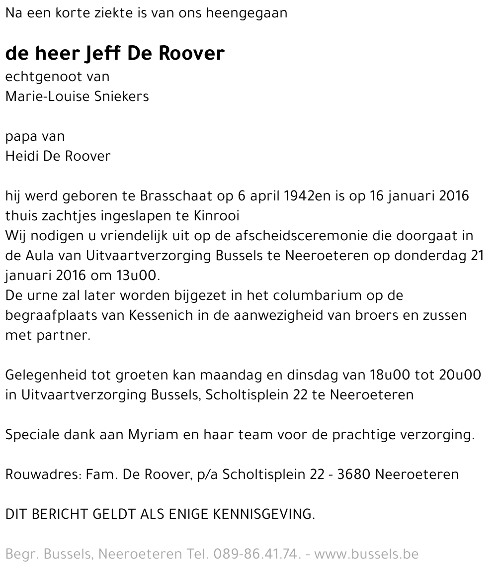 Jeff DE ROOVER