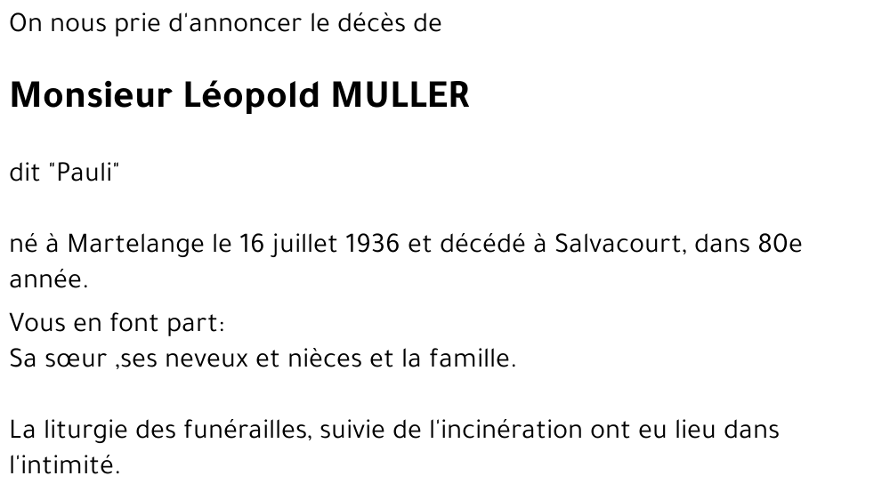 Léopold MULLER
