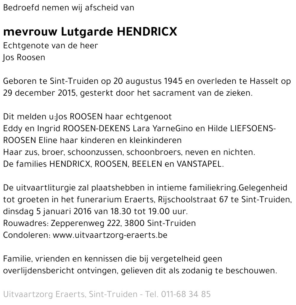 Lutgarde Hendricx