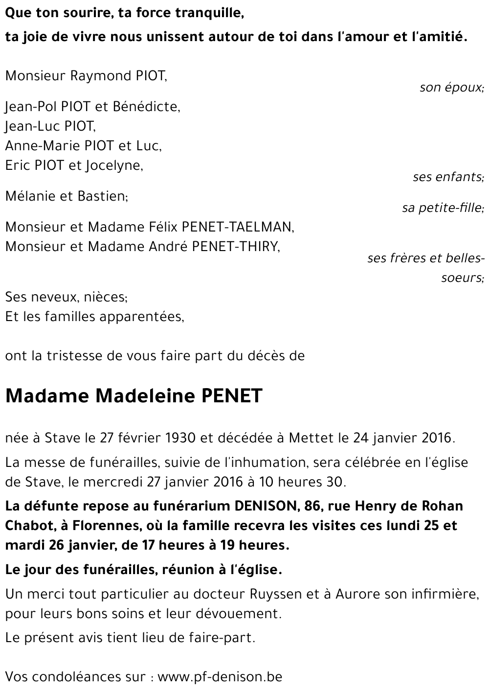 Madeleine PENET