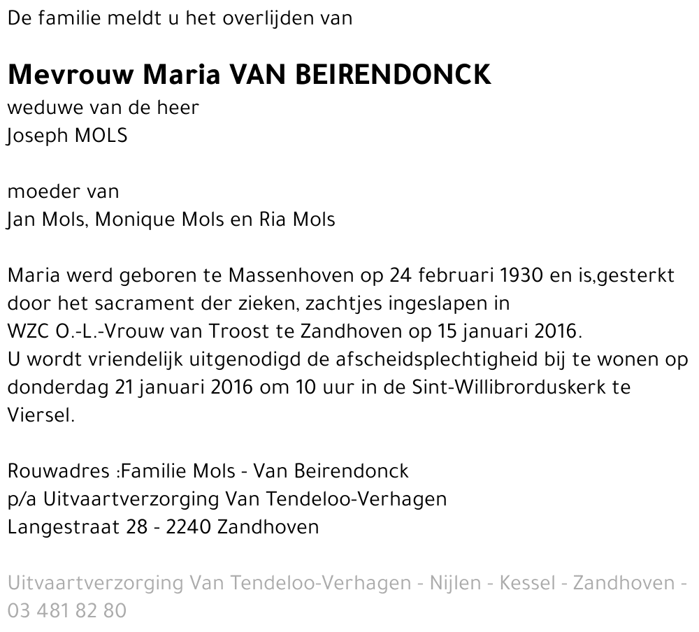 Maria van Beirendonck