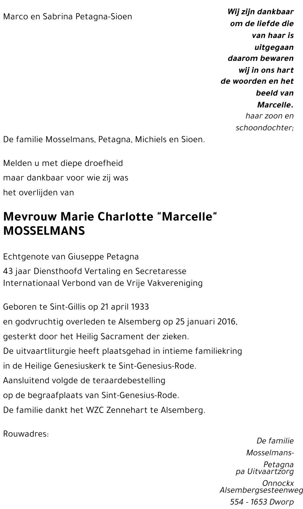 Marie Charlotte MOSSELMANS