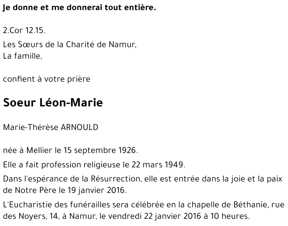 Marie-Thérèse ARNOULD