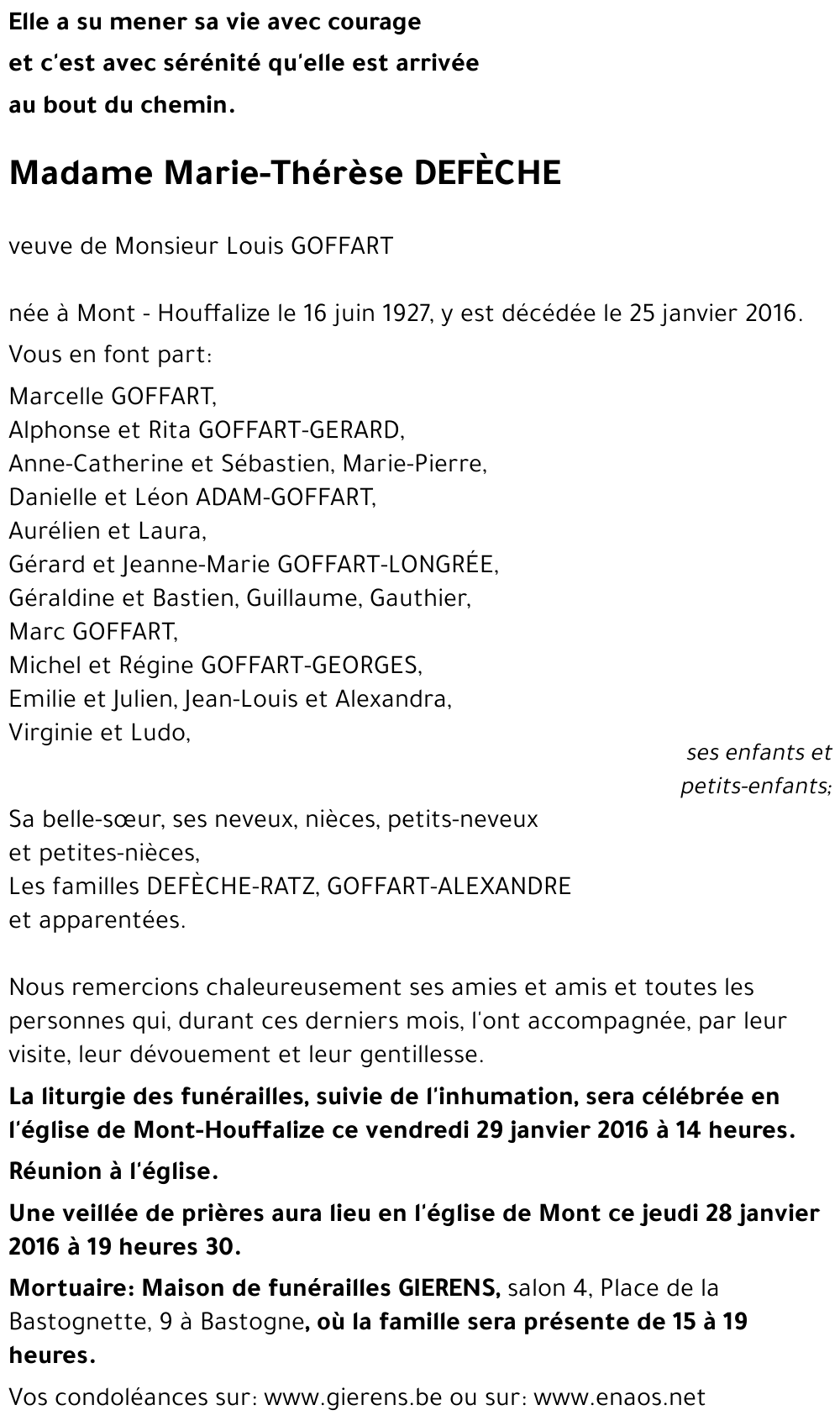 Marie-Thérèse DEFÈCHE