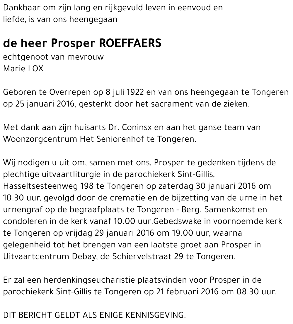 Prosper ROEFFAERS