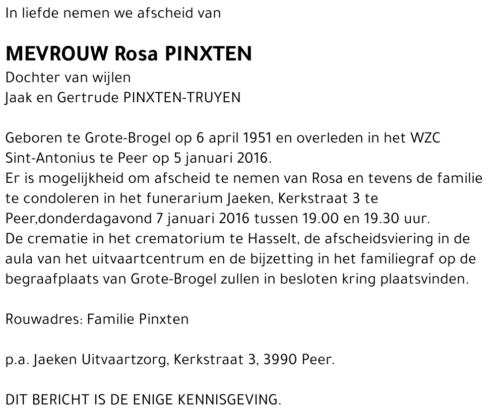 Rosa PINXTEN