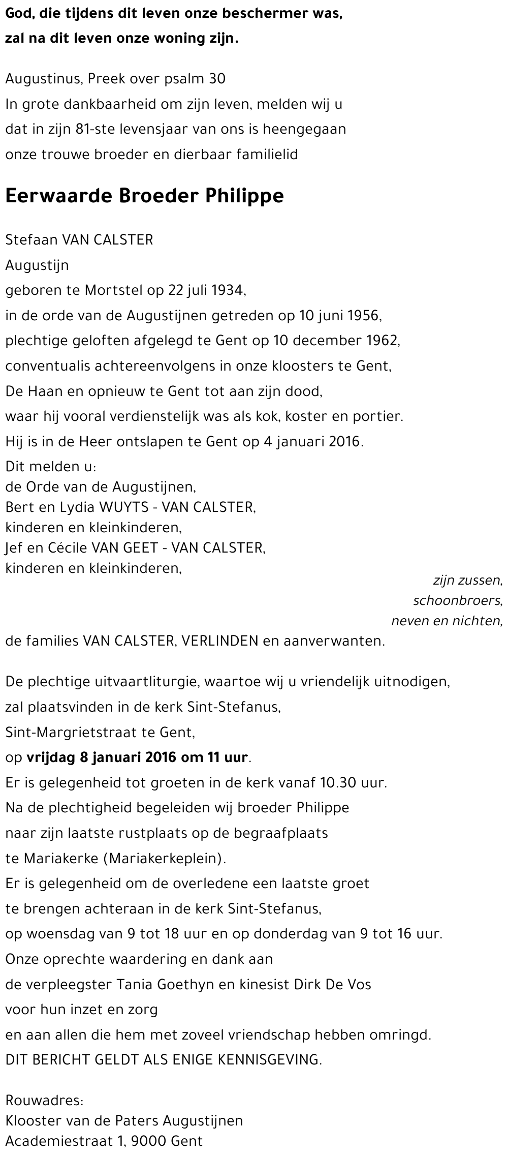 Stefaan VAN CALSTER