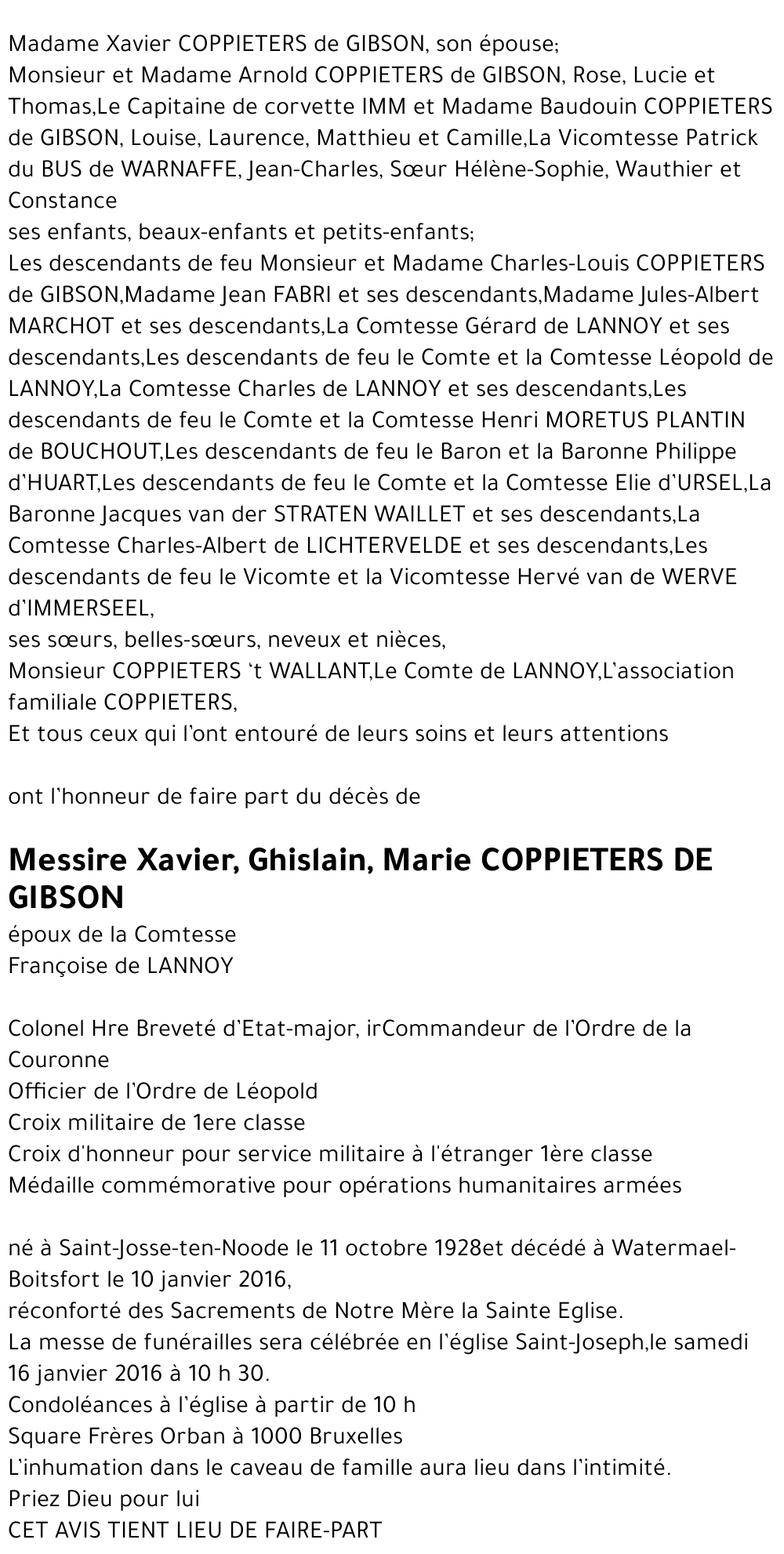 Xavier COPPIETERS de GIBSON