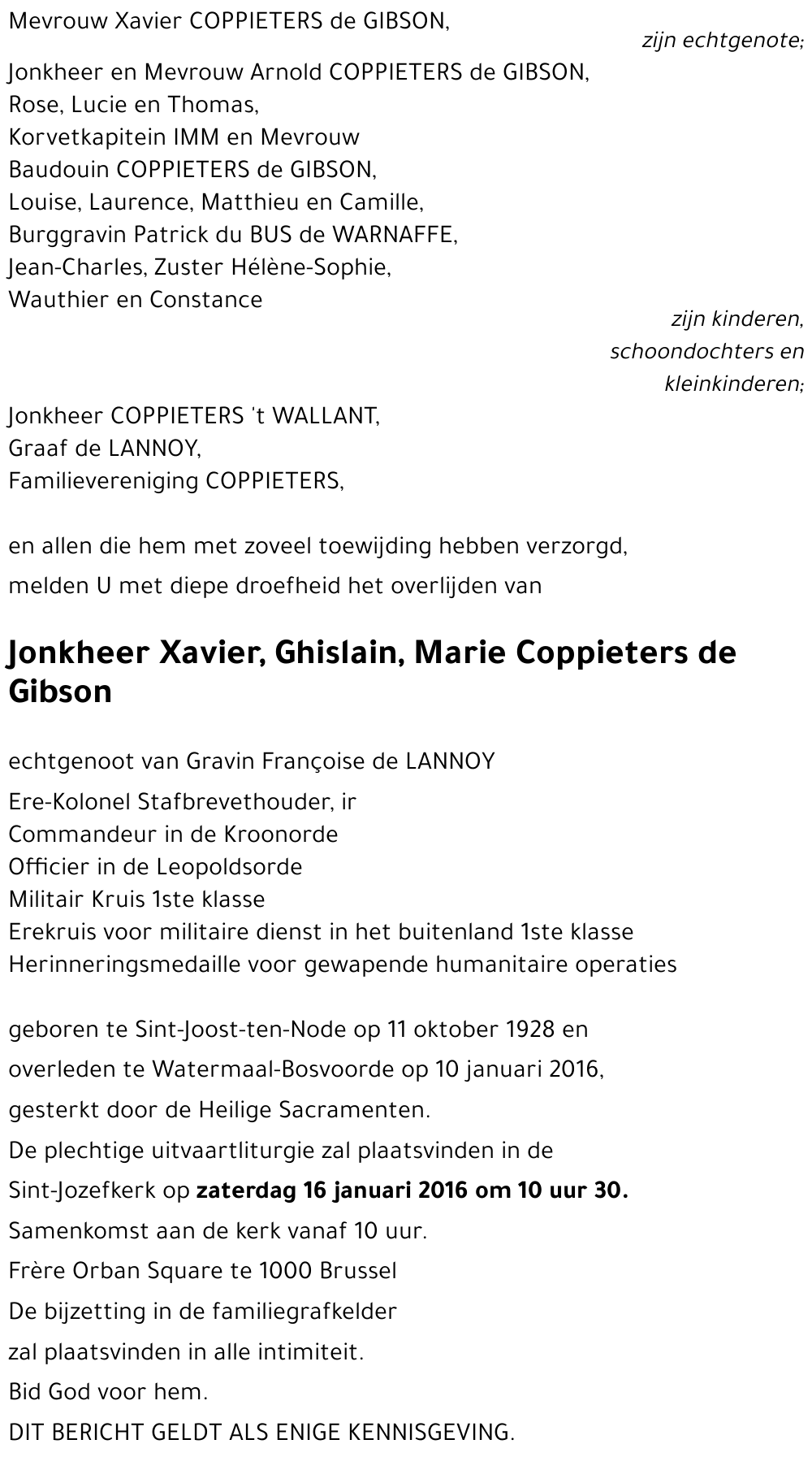 Xavier, Ghislain, Marie Coppieters de Gibson