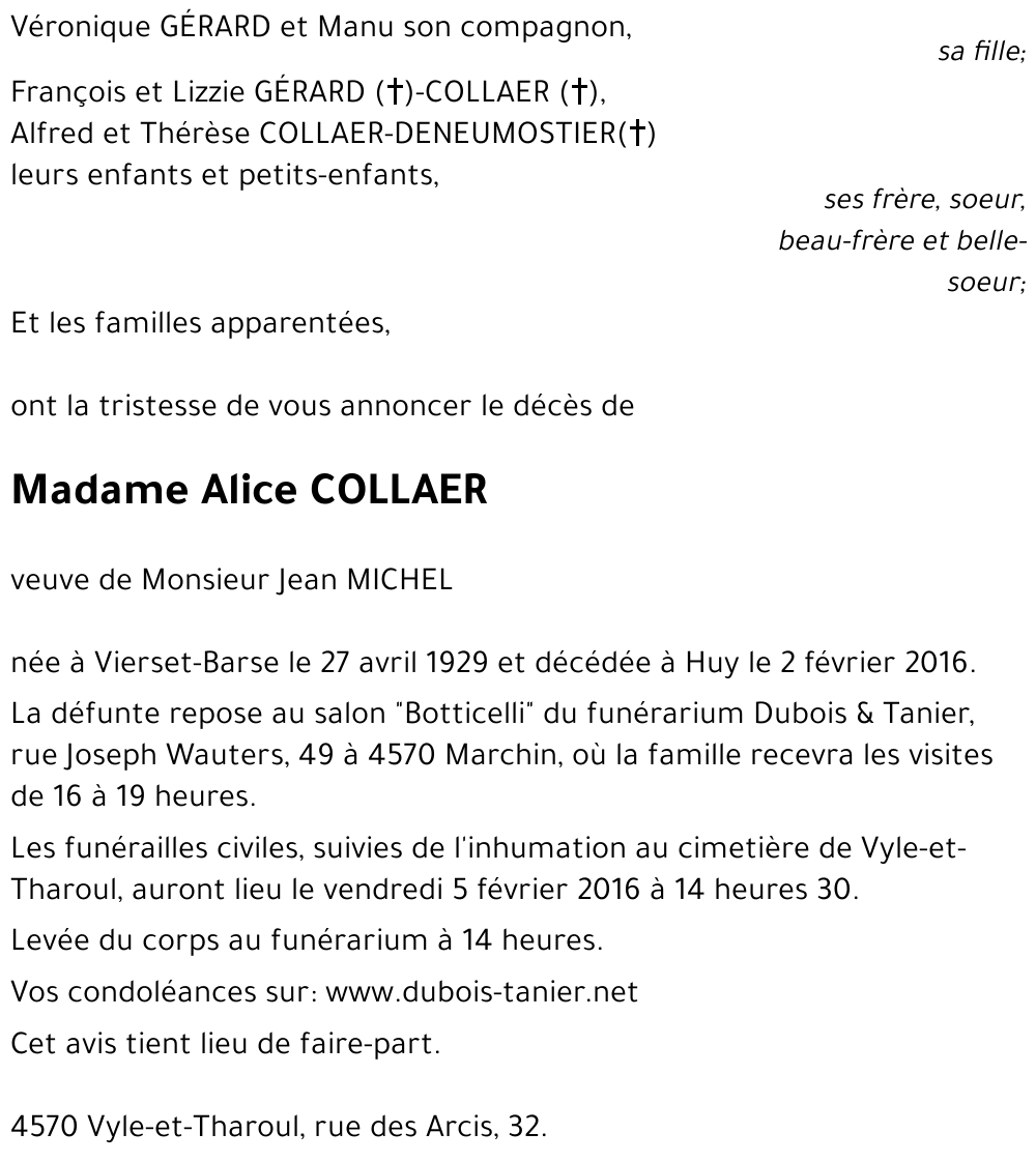 Alice COLLAER
