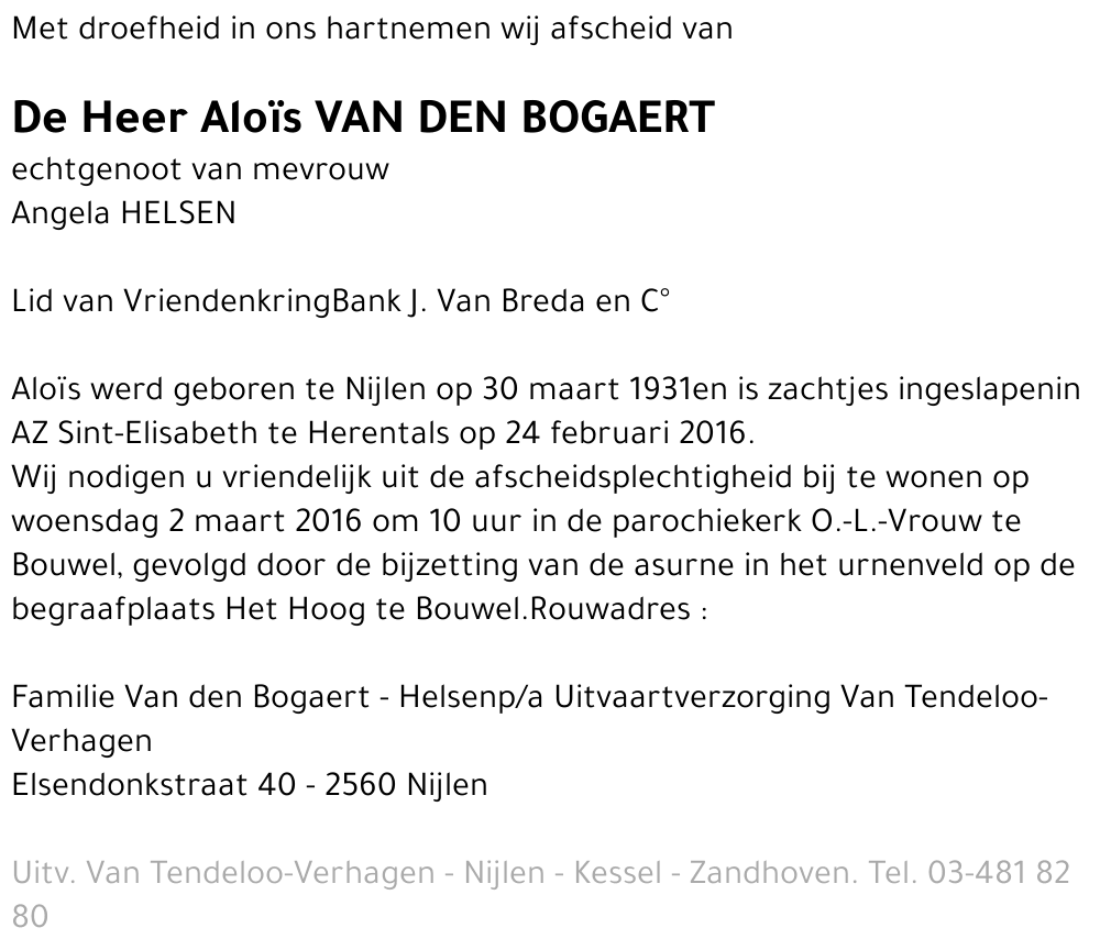 Aloïs Van  den  Bogaert