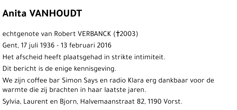 Anita VANHOUDT