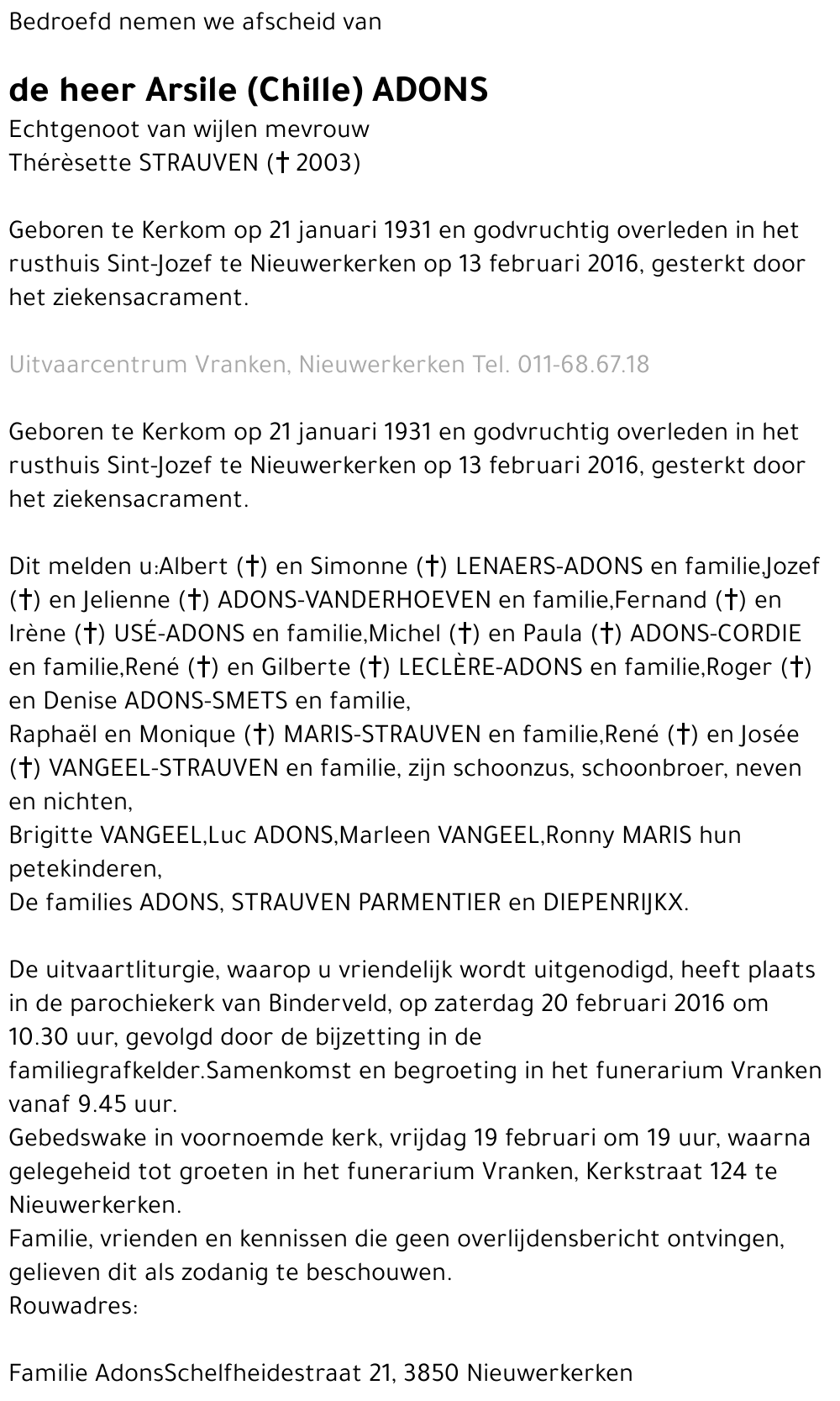 Arsile (Chille) Adons