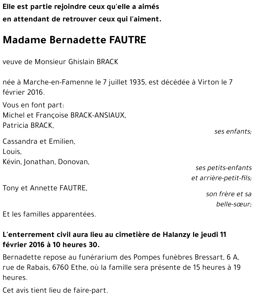 Bernadette FAUTRE 