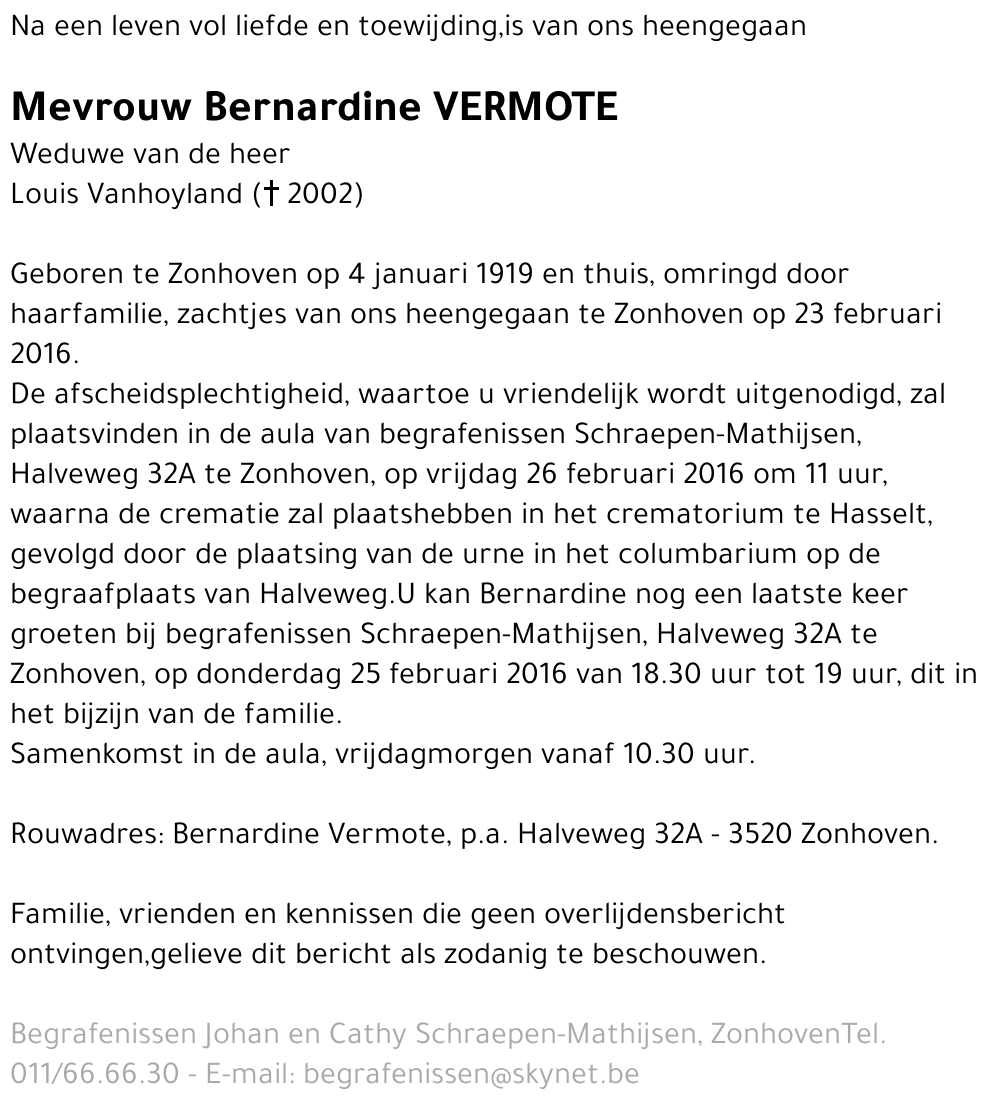 Bernardine Vermote