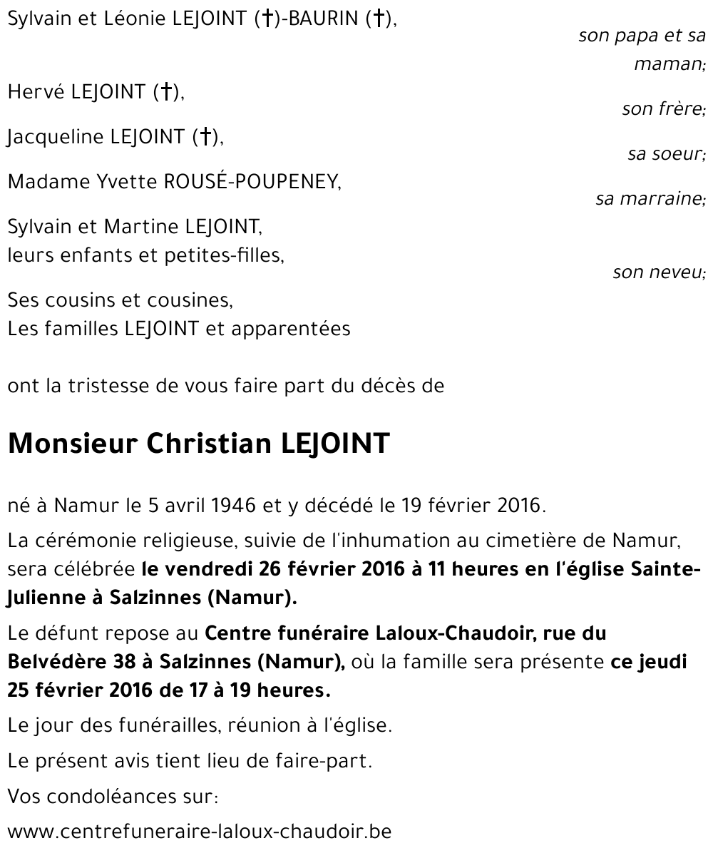 Christian LEJOINT