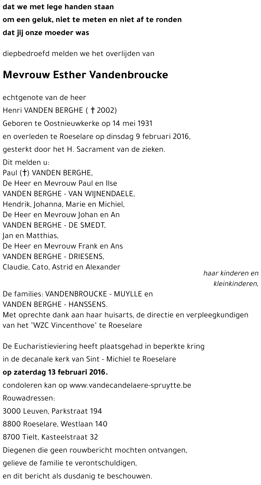 Esther Vandenbroucke