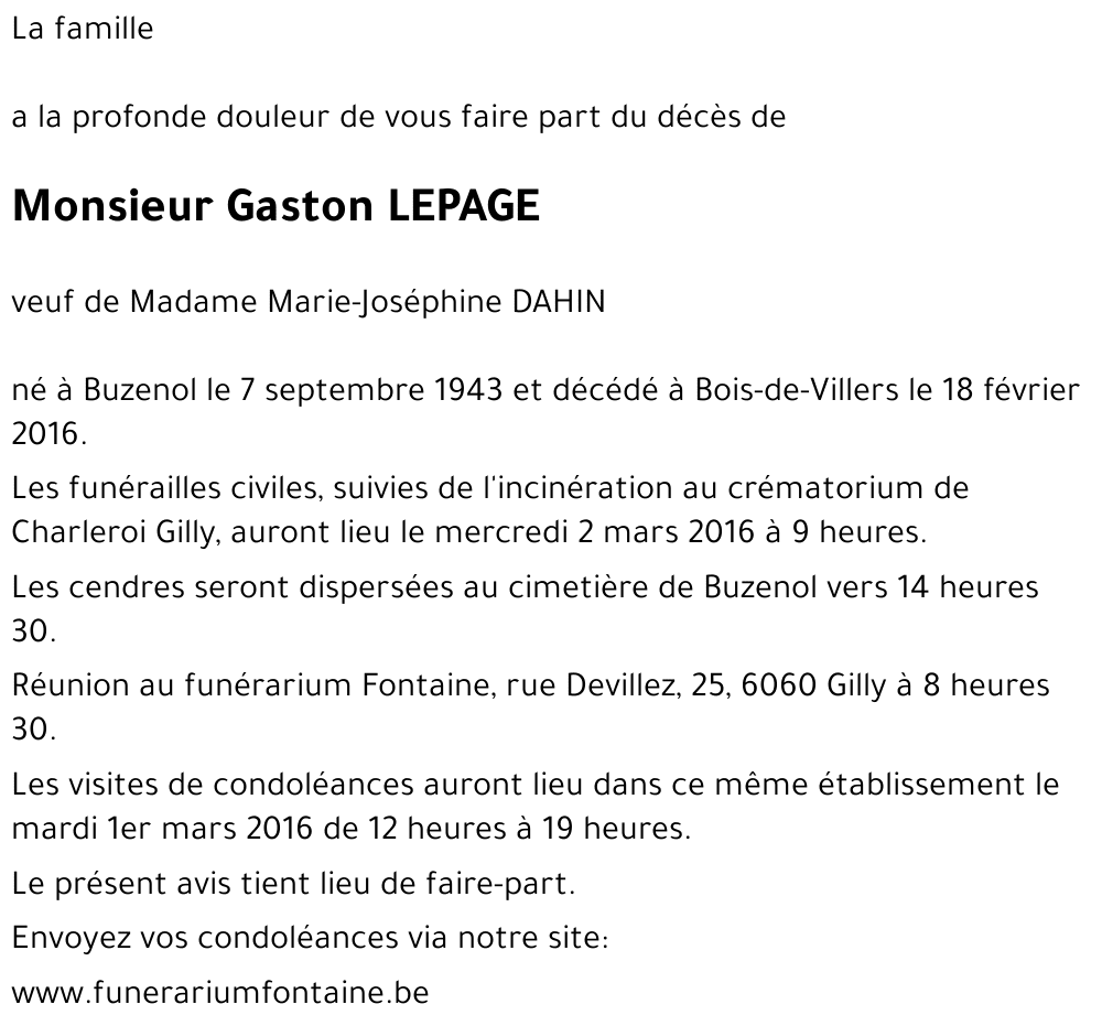 Gaston LEPAGE