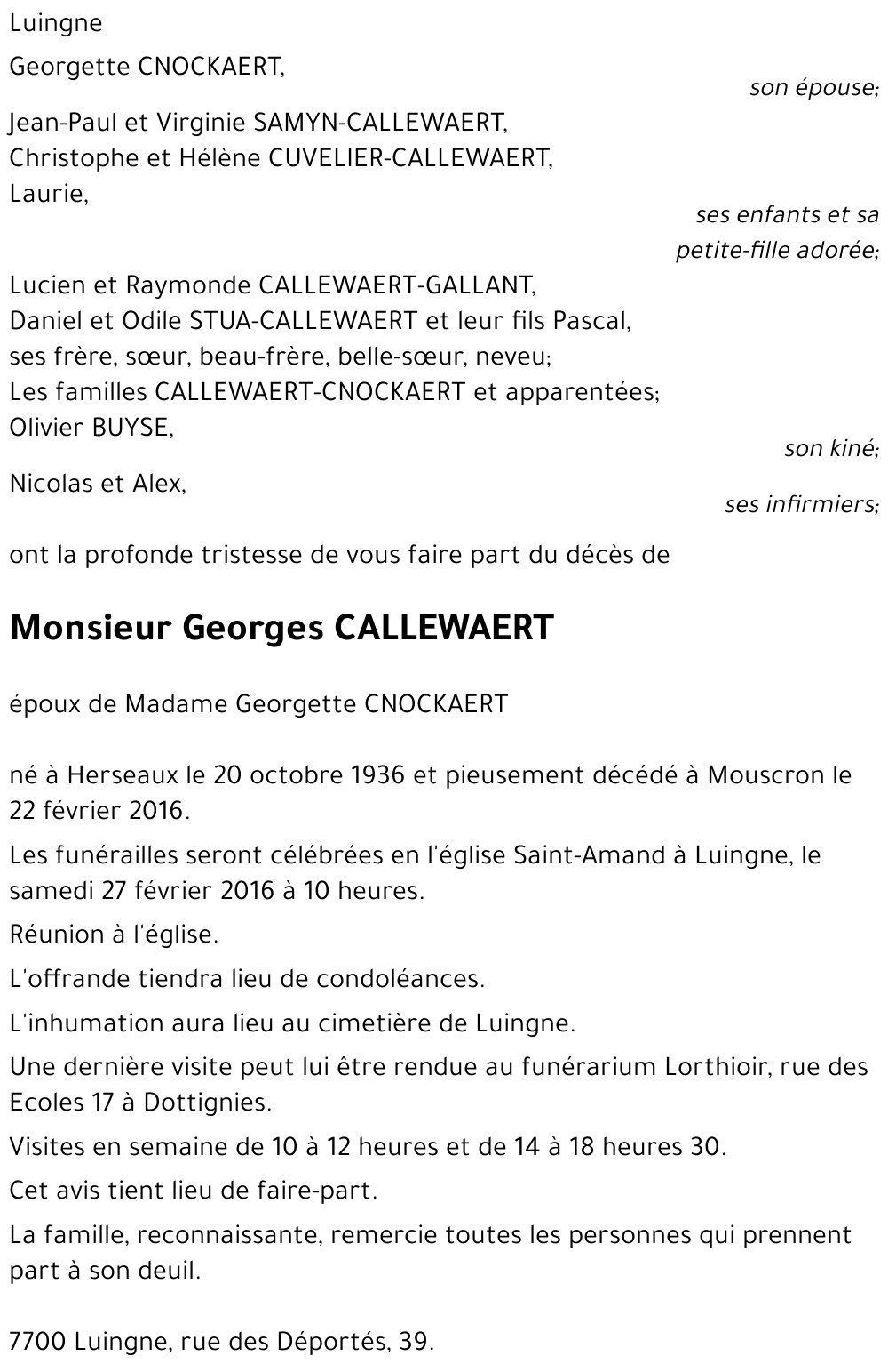 Georges CALLEWAERT