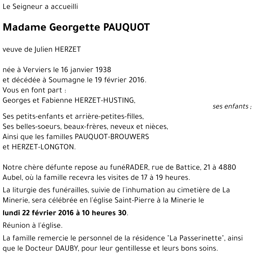 Georgette PAUQUOT