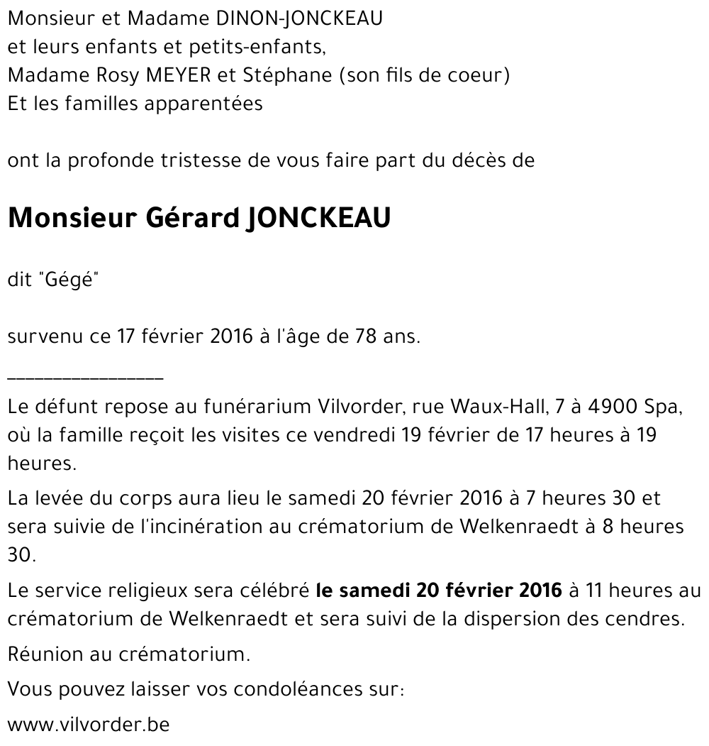 Gérard JONCKEAU