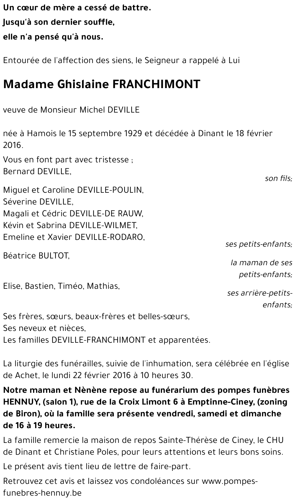 Ghislaine FRANCHIMONT