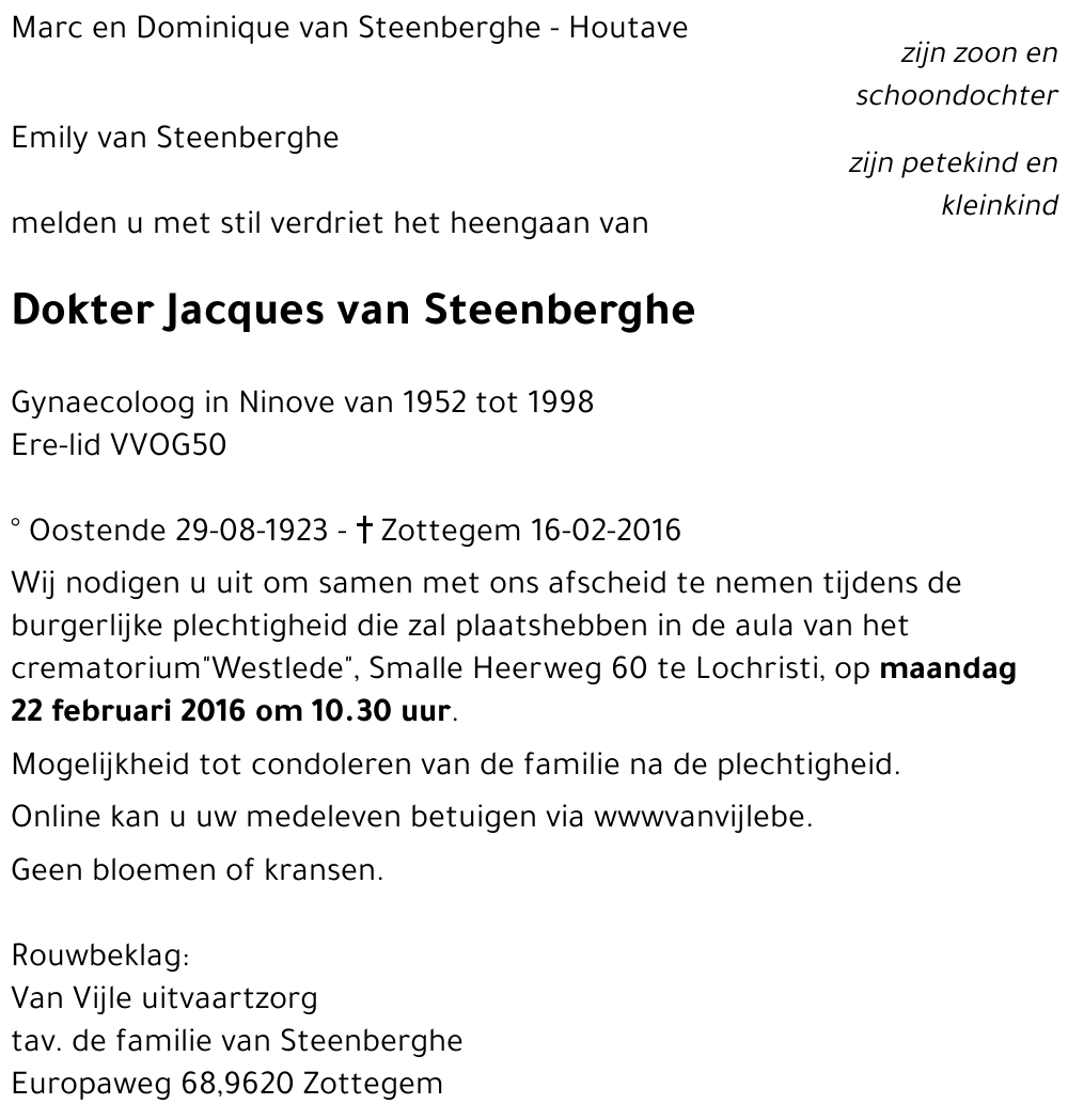 Jacques van Steenberghe