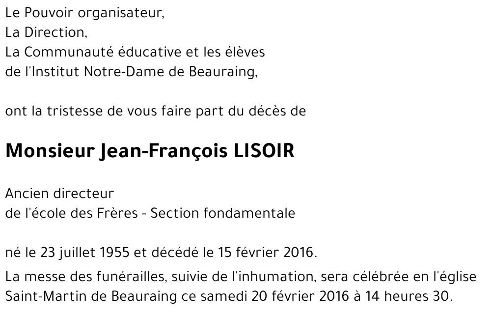 Jean-François LISOIR