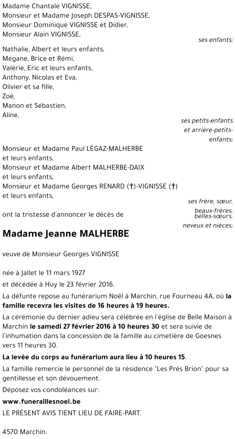 Jeanne MALHERBE