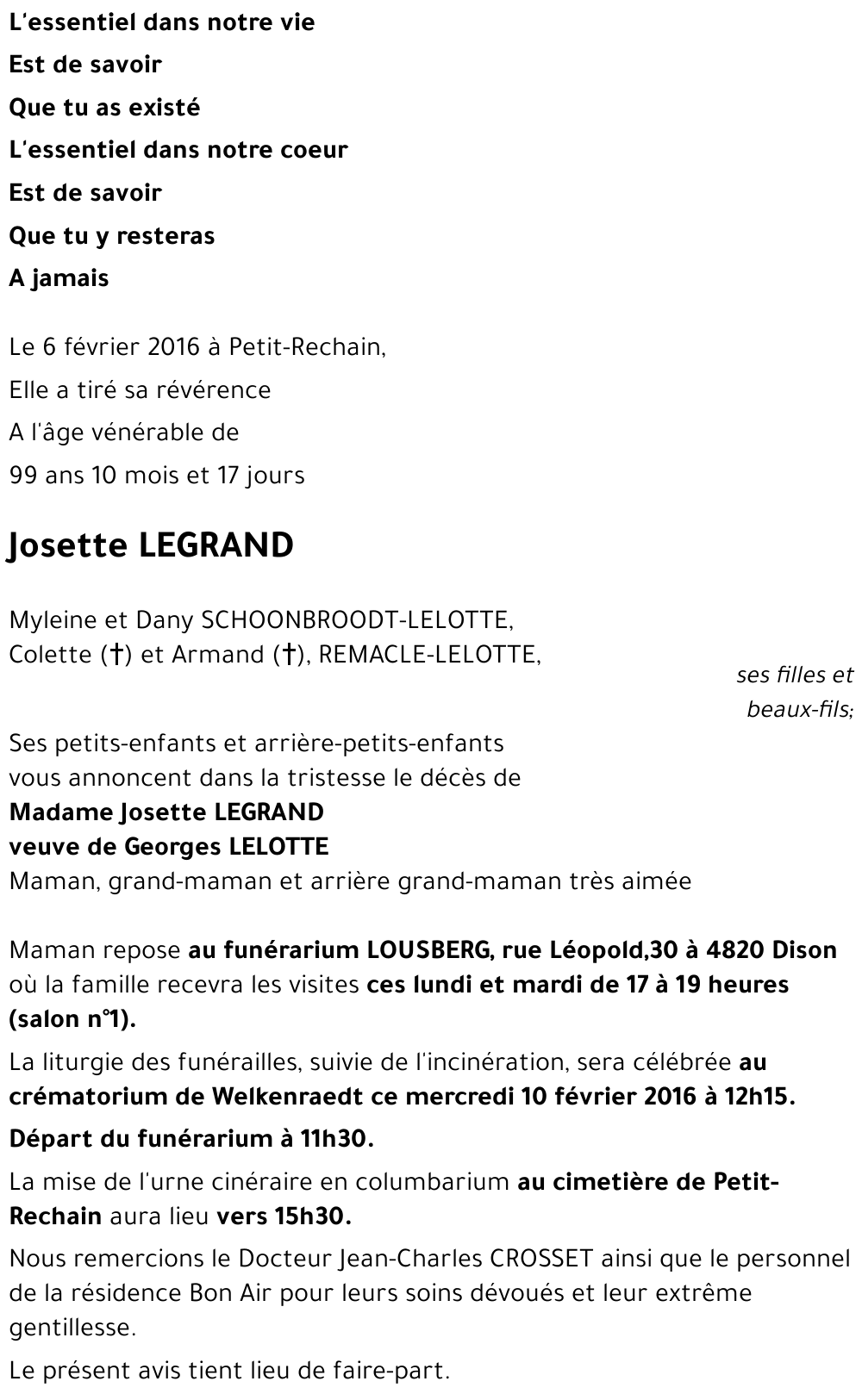 Josette LEGRAND