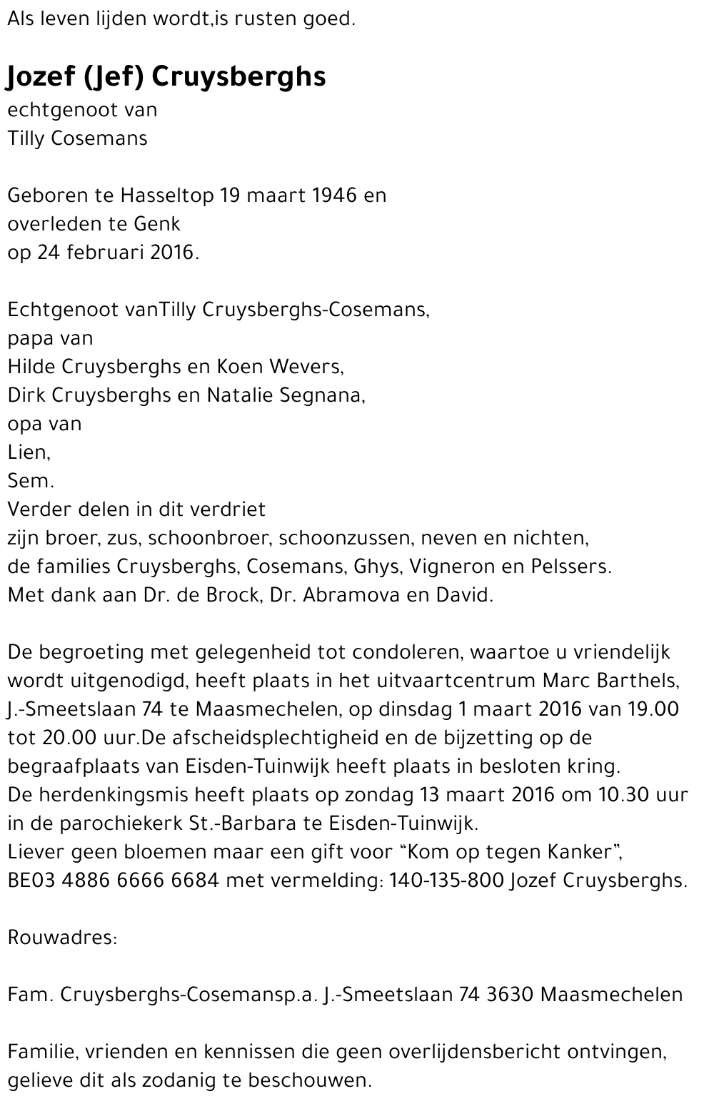 Jozef (Jef) Cruysberghs