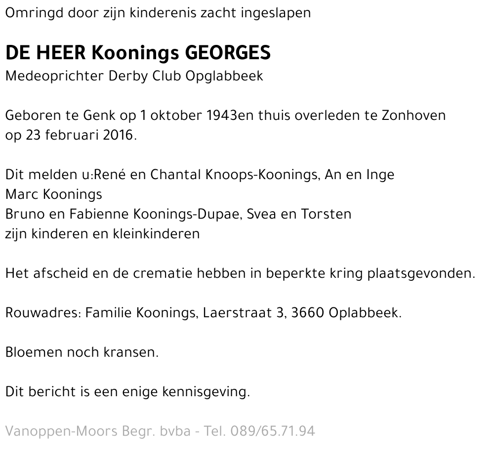 Koonings Georges