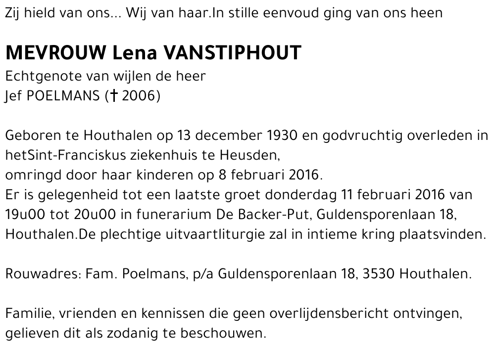 Lena VANSTIPHOUT