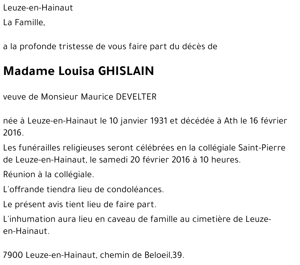 Louisa Ghislain