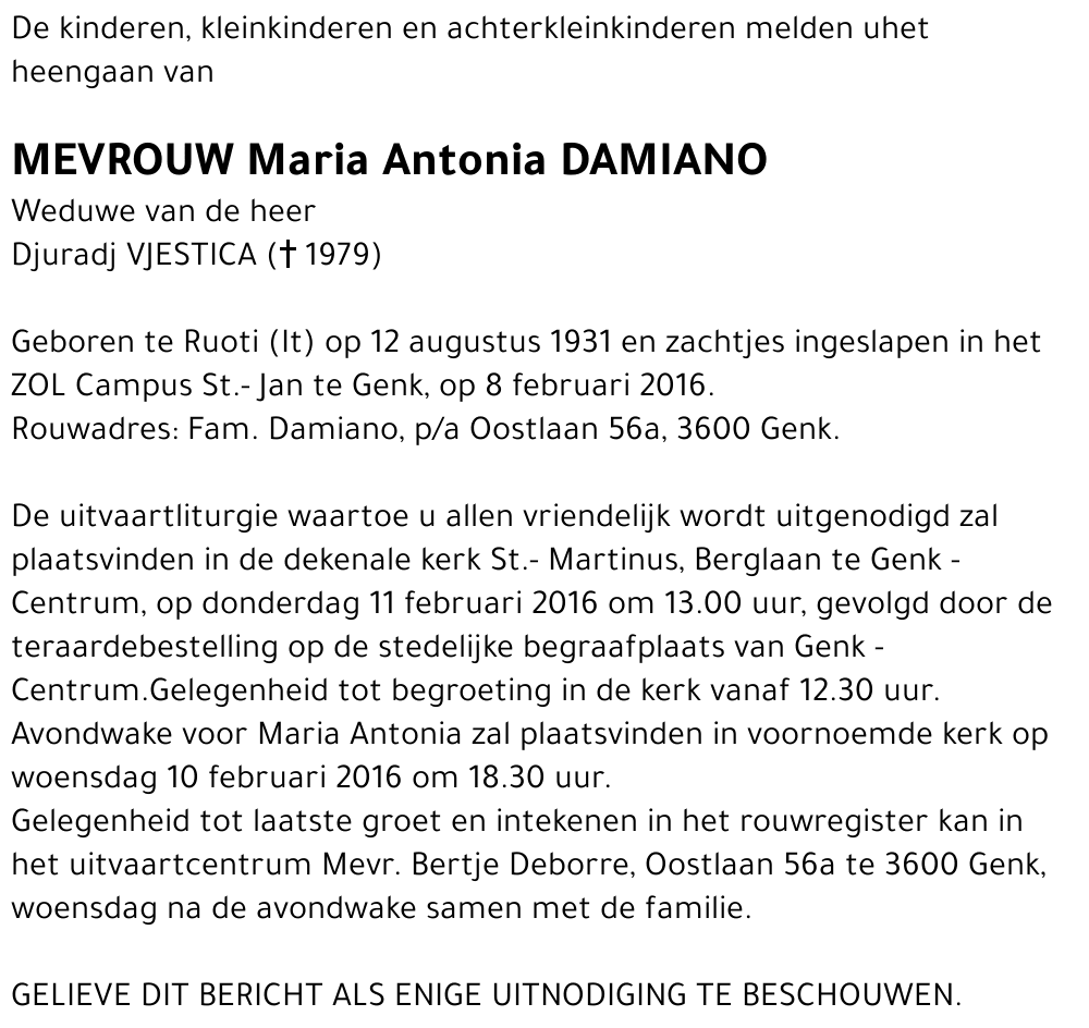 Maria Antonia DAMIANO