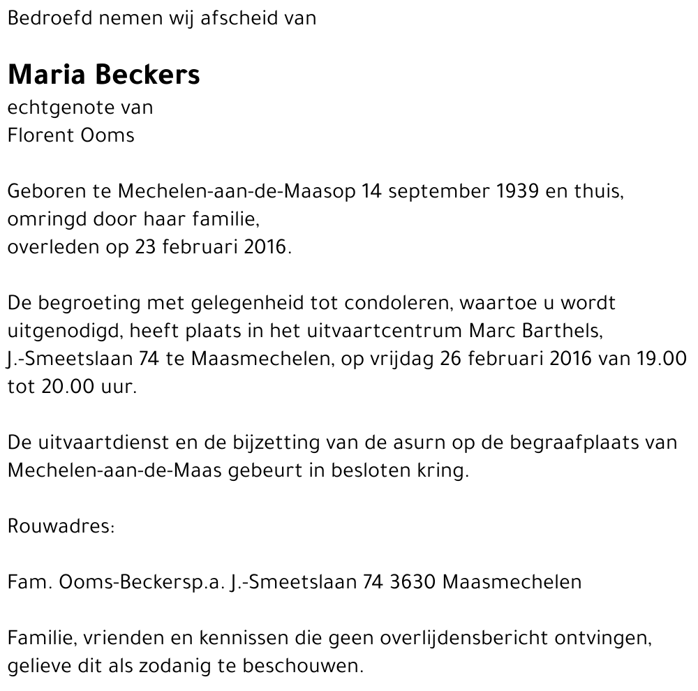 Maria Beckers